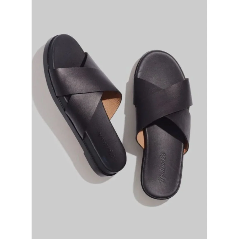 Madewell The Louisa Crisscross Slide Shoes Size 9.5